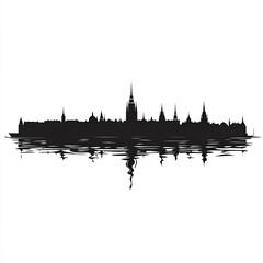Naklejka premium Silhouette Of Stockholm, Illustration Isolated On White Background