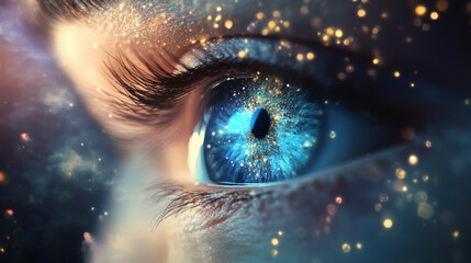 Create an image that embodies the concept of vision, both literal and metaphorical, exploring the themes of foresight, clarity, and future possibilities. 