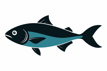 Fototapeta premium Pacific halibut fish creative vector design