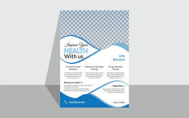 Creative modern Medical flyer.a4 size design. Simple design, creative and clean flyer template. Horizontal mockup. Nice layout, For professional business.