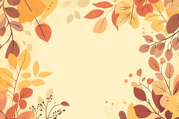 Autumn Maple Leaves frame border Vector for Wallpaper Decoration banner web