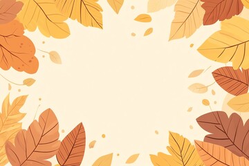 Obraz premium Autumn Maple Leaves frame border Vector for Wallpaper Decoration banner web