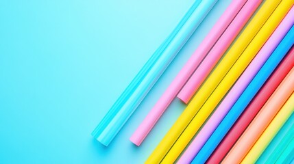 Fototapeta premium Colorful Stripes on Blue Background