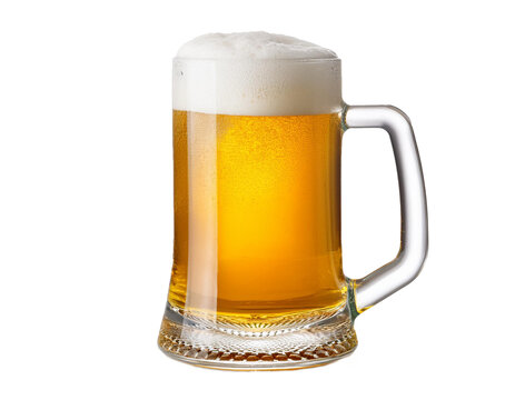 Bierkrug isoliert auf wei&szlig;en Hintergrund, Freisteller 
