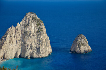Fototapeta premium Zakynthos August 2024, amazing multicolored and surprising landscapes, Keri cliffs, Mizithres viewpoint