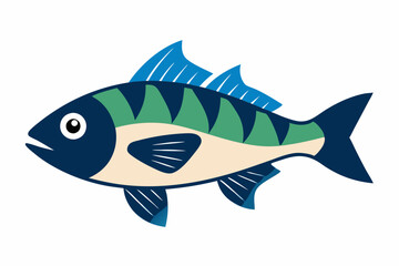 Naklejka premium Creative vector design of perch fish on a white background