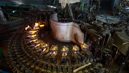 Processing line of big light bulb factory.