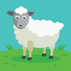 Cute sheep vector illustration cartoon character
