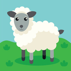 Cute sheep vector illustration cartoon character