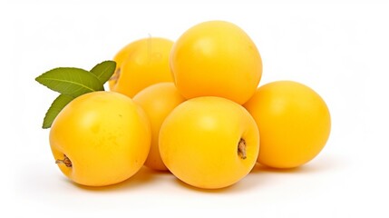 Fresh and ripe indian Jujube fruits on white isolated background. Neural network ai generated art