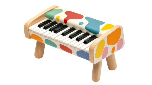 Colorful Wooden Toy Piano for Kids.