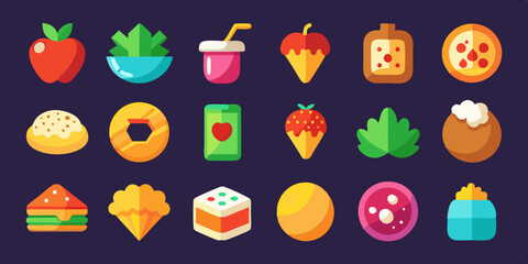 Set of Food Game Asset Icons - High-Quality Game Icons Collection