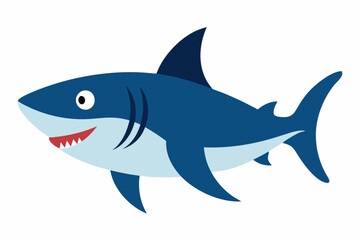 Obraz premium Sand tiger shark fish vector illustration on a white background