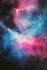 Obraz premium A stunning cosmic view of colorful nebulae in the night sky showcasing deep space beauty