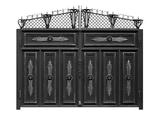 Steel gates with ornaments.  B.