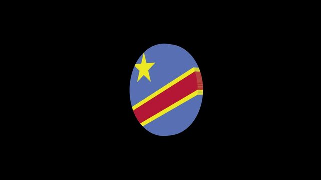 3d icon flag video Democratic Republic of the Congo