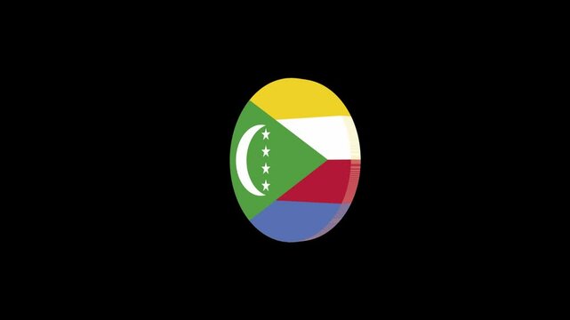 3d icon flag video Comoros