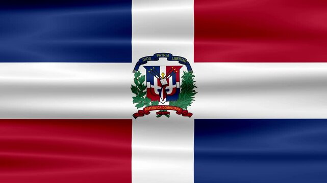 video of the national flag flying the Dominican Republic