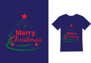 Creative Merry Christmas T Shirt Design Templated.