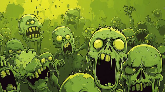 Vintage scary face zombie pattern vector design