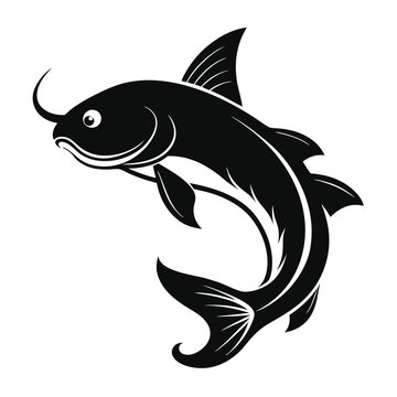 recommend clip art: Solid color Pictus Catfish animal vector design