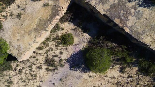 Drone Aerial Flat Shot of Stone Quarrt of Vinaixa