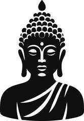 Zen Serenity: Buddha Silhouette - Iconic Black Silhouette