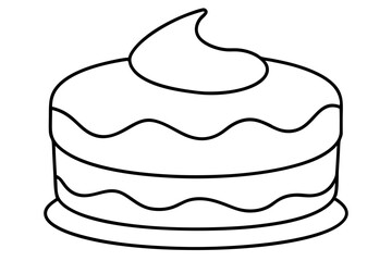 Elegant Minimalist Slice of Layered Cake with Vector Art Inspiration
