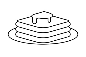 Sleek Minimalist Pancakes in a Vector Illustration for a Tasteful Morning
