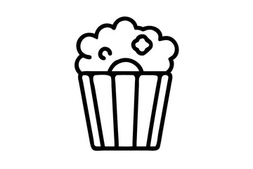 Popcorn Box Clean Line Drawing Vector Art for Modern Designs

