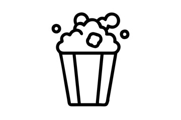 Vector Illustration of Classic Popcorn Box Clean Line Art Design
