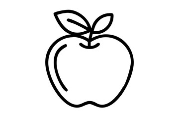 Chic Apple Outline Vector Illustration Embracing Clean Minimalism
