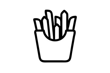 Obraz premium Clean Minimalist Vector Illustration of a Classic Carton of Fries 