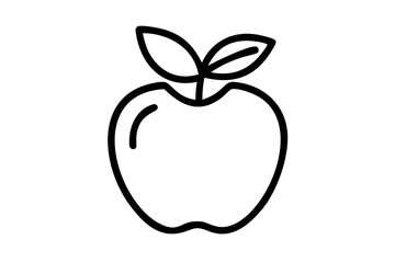 Stylish Apple Outline Vector Illustration Perfect for Clean Design Lovers
