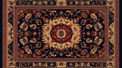 Traditional turkish persian carpet rug texture design. generative ai illustration. Persian Rug Design. Illustration