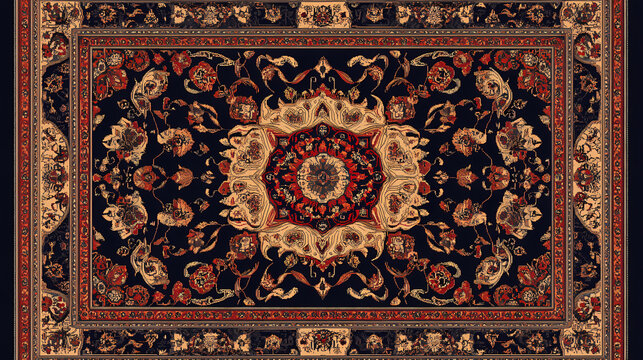 Traditional turkish persian carpet rug texture design. generative ai illustration. Persian Rug Design. Illustration