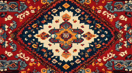 Turkish traditional kilim design. Persian Rug Design. Illustration