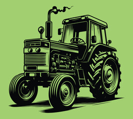 Tractor silhouette vector illustrations