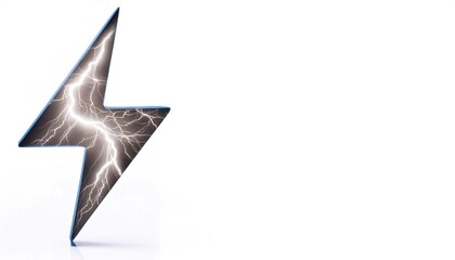 thunder or lightning bolt is a symbolic representation of lightning when accompanied by a loud thunderclap. is a natural phenomenon formed by electrostatic discharges through the atmosphere. on white