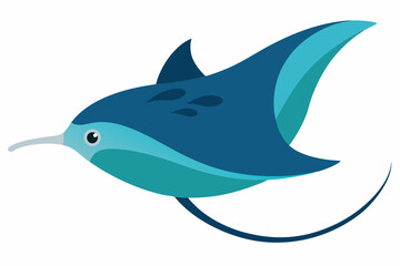 Obraz premium Stingray fish vector illustration on a white background