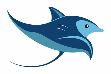 Obraz premium Stingray fish vector illustration on a white background