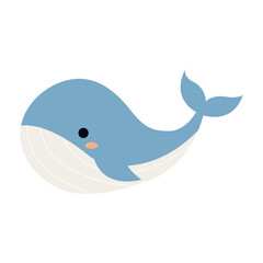 Cute whale. Take care of nature. Vector illustration.