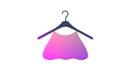 Gradient Pink and Purple Clothes Hanger on White Background