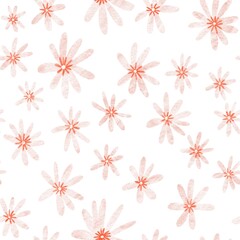 seamless watercolor cute pattern with flowers