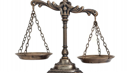 old scales isolated on white background