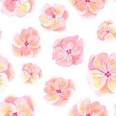 Watercolor flower seamless pattern. Soft pastel colors for beauty products or other.