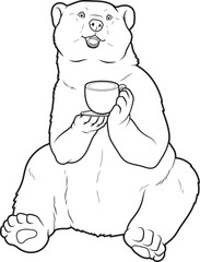 Polar bear Coffee Cup Animal Vector Graphic Art Illustration