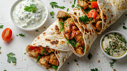 tortilla with chicken and vegetables