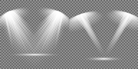 The spotlight shines on the stage. light exclusive use lens flash light effect. light from a lamp or spotlight. lighted scene. podium under the spotlight.