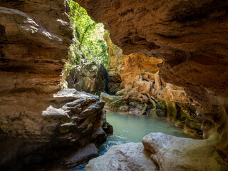 Ebron river narrows near Castielfabib village, Teruel